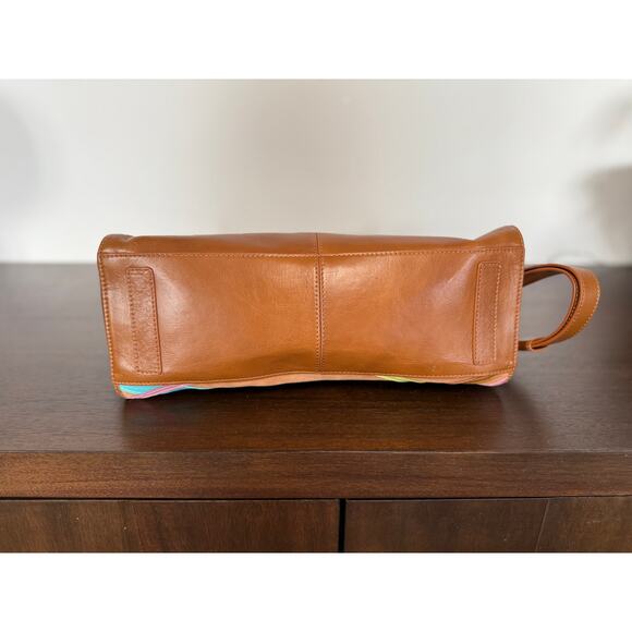 New without tags - HOBO Heidi Leather Satchel in Multi Stripe - Picture 4 of 11